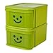 Produktbild IRIS, 2er-Set Stapelschubladen 'Smiley Kids Boxes', SSD-MD, Kunststoff, pistaziengrün, 36 x 28,5 x 18,5 cm