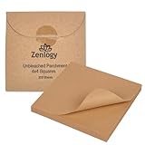 Zenlogy 4x4 (200 Sheets) Unbleached Parchment Paper Squares - Perfect for Storing, Freezing, Separating, Baking, Diamond Painting - Comes in Easy Pullout Storage Box