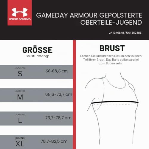 Under Armour Unisex, Teenager UA20420 Gameday Armour Pro 5-Pad Top Youth, Wt, L – Ansicht 4