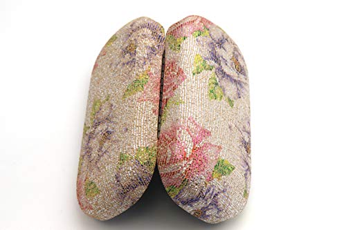 Colorviper Protective Hard Or Semi Hard Shell Glasses Case W/Microfiber Cleaning Cloth - Choose Your Size A (Z6 Dotted Foil Floral Beige Pink) #TOP4