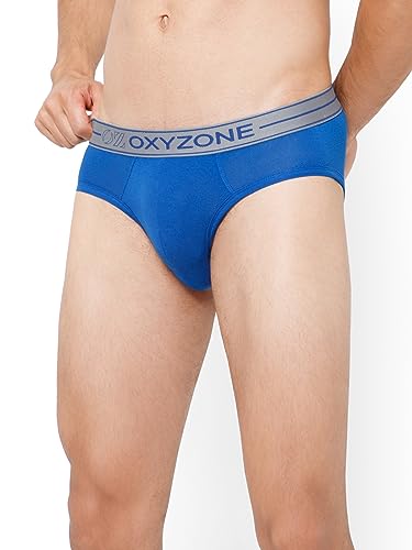 Image of OXYZONE Men's Modal Solid Brief with Sweat-Absorbent & Anti-Odour Fabric, Lightweight, Tag-Free, Breathable Innerwear with Outer Soft Waistband