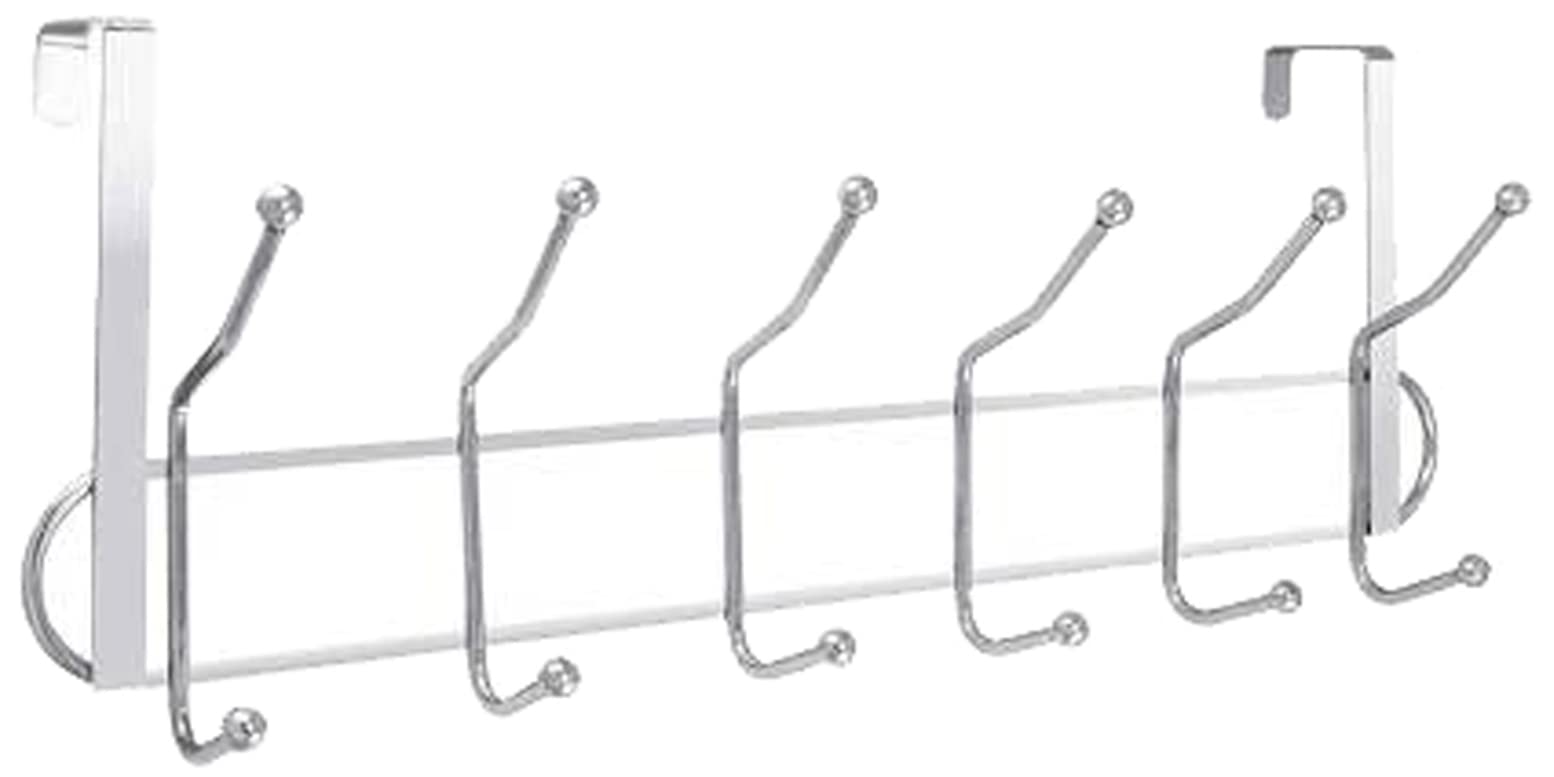 FRENYEAR Door Hook Hanger - Modern Style Multifunctional Metal Chrome Finish 12 Hooks Hanger Over The Door Hook Hanger with No Hole Drilling Required for Clothes Towel Coat (Door Hooks 1 Piece) (B09815P4KR) Amazon Price History, Amazon Price Tracker