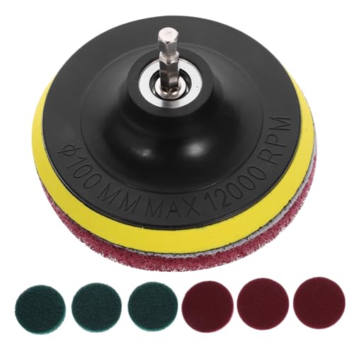Warmhm Brosse Électrique Pour Perceuse 7 Pièces Tampons à Récurer 4 Pouces Kit De Brosses De Nettoyage Et Polissage Pour Voiture Et Carrelage Usage Polyvalent Quotidien