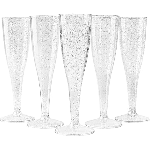 MATANA Flûtes à Champagne Paillettes Argentées Cover