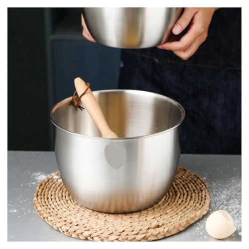 2X cocina de acero inoxidable 304 tazón for mezclar diseño profundo Compatible for cocinar hornear pastel pan ensalada mezclador, 2800ML - imagen 2