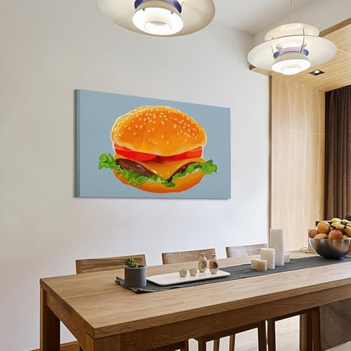 Poster simple de hamburger américain moderne sur toile résistante style cadre - 3
