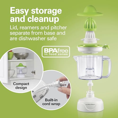 Hamilton Beach Electric Citrus Juicer with Dual Cones & 34 oz. Pitcher — view 7