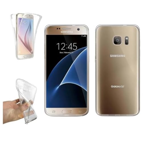 REY Coque pour Samsung Galaxy S7 Edge, TPU Transparent 360 Degres Full Body Protection