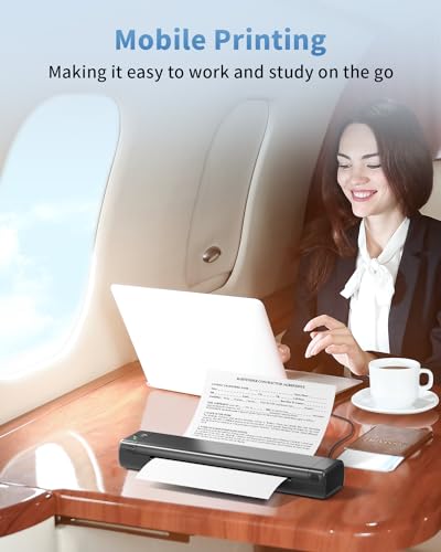 Miniatura 5 de Impresora Térmica Portátil M08f A4 Negro, Impresoras Móviles Uso Con Papel Térmico 210x297mm, Impresora Inalámbrica Compacta De Viaje, Impresora Bluetooth Compatible Con Teléfonos Android E Ios
