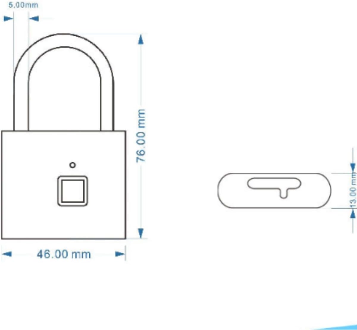 Fingerprint Locks Lock with Fingerprint Biometric Finger Print Padlock with Keyless, Waterproof Smart Padlock for Locker Suitcase