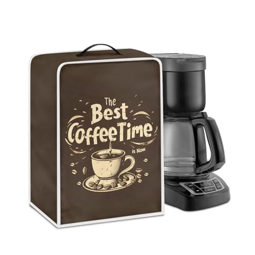 Psesaysky Coffee Time Coffee Maker Cover Lightweight Coffee Pot Cover Dust Protection Durable Stain Resistant Small Appliance Covers for Coffee Maker