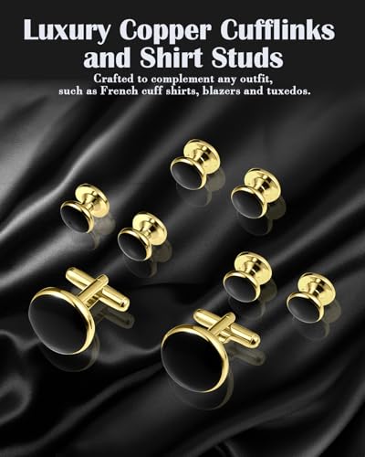 Image of Lictin Cufflinks for Men, Men's Tuxedo Studs and Cufflinks Set