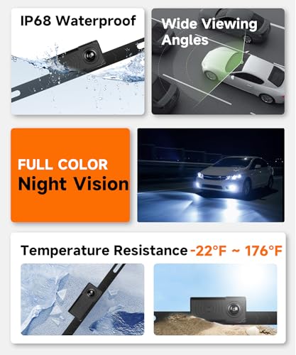 Image of 7 inch Wired Backup Camera System with Radar Ranging | 1080P IR Night Vision, IP68 Waterproof, Intelligent Reverse Lines, HD Touch Key Monitor for Trailer Camper Truck