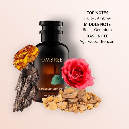 Image of Fragrance & Beyond Ombree Eau de Parfum for Men - Imported French Perfume with Amber, Rose & Leathery Notes (ombree & love story)