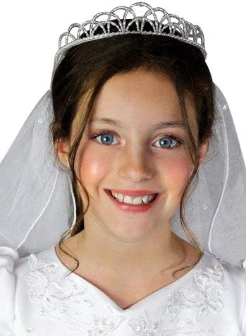 First Communion Pearl Crown Beaded Veil