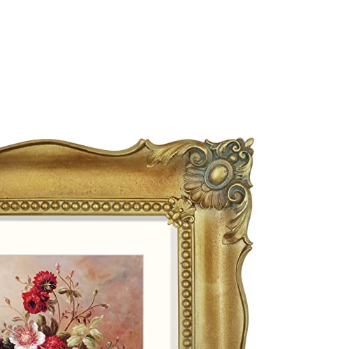 SIMON'S SHOP 8x10 Picture Frame Baroque Picture Frames 8 by 10 Vintage Frames for Picture Artwork in Gold
