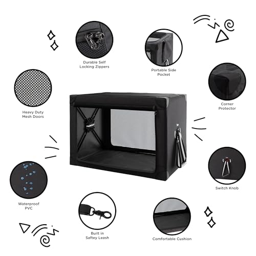 Cozzze Caixa de Transporte Dobrável para Cães-Caixa de Transporte Portátil de 32