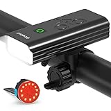 🚴【Salida real de 2400 lúmenes】 3 chips LED potentes utilizados para la luz delantera de la bicicleta emite un brillo máximo de 2400 lúmenes que es ultra brillante por la noche, iluminando su camino de conducción con una vista amplia dentro de un rango de 1600 pies.