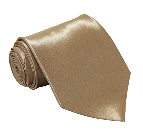 Soophen NEW Mens Necktie SOLID Satin Neck Tie Champagne