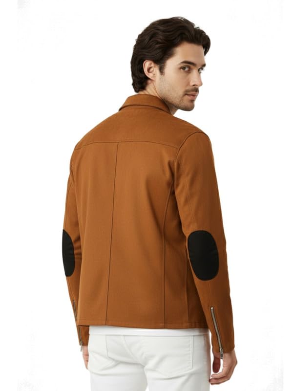 Buy Leather Retail Men's Brown Suede Casual Jacket - Image 3