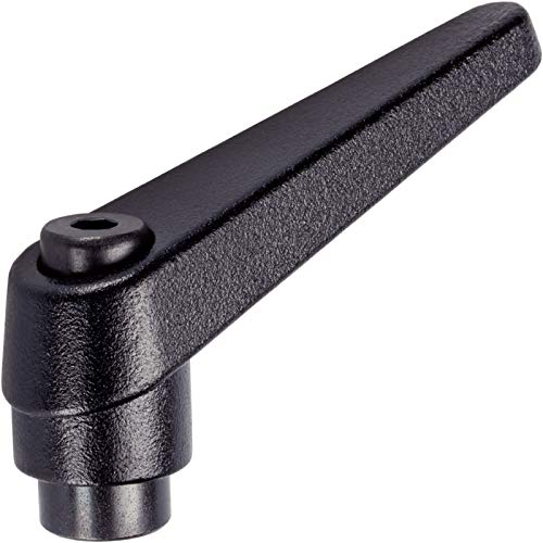HALDER 24400.0314 Adjustable Clamping Lever, Black, d1=18 mm/d2=M6, d1=18 mm / d2=M6