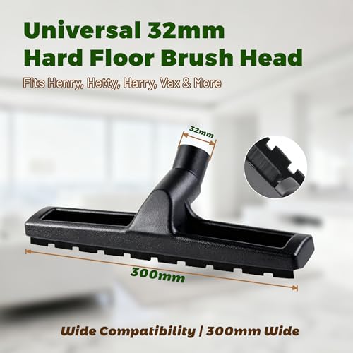 Replacement for Henry Hoover Head 32mm Vacuum Floor Tool - Universal Combi Brush Attachment for Numatic Henry HVR200 Hetty James George NRV200 & Vax - 300mm Wide Carpet & Hard Floor Nozzle Spare Part