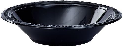 Hanna K. Signature Collection 100 Count Plastic Bowl, 12-ounce, Black