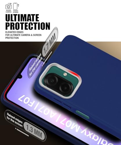 Image of WOW IMAGINE Back Cover for Samsung Galaxy M17e 5G | F70e 5G | M07 | F07 | A07 | A07 5G | Ultra Slim Flexible Non-Slip Grip | Inner Fabric | Metal Camera Ring & Lightweight Soft Mobile Case - Blue