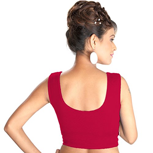 Image of Abhi Readymade Saree Blouse for Women- Sleeveless, Round Neck, Regular-fit, Stretchable, Pull-on Style Blouse