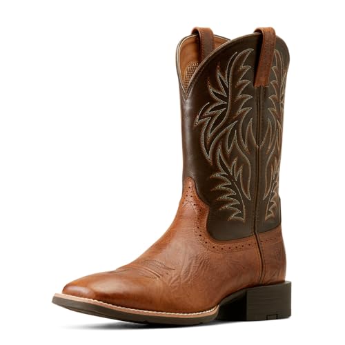 ARIAT Mens Sport Wide Square Toe Western Boot Peanut Butter/Chaga ...
