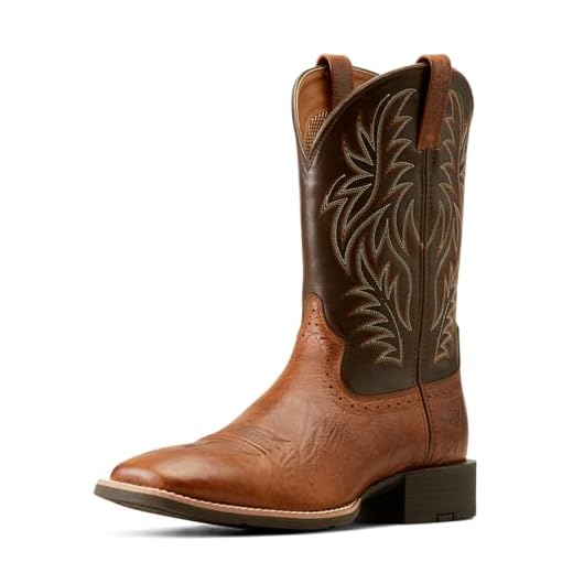 ARIAT Mens Sport Wide Square Toe Western Boot Peanut Butter/Chaga Brown 10
