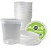 DuraHome - Deli food Storage Containers with Lids 32 oz, Quart Pack of 24 Leak-proof Freezer Safe Microwaveable Soup Storage Container - Clear Plastic Premium Quality