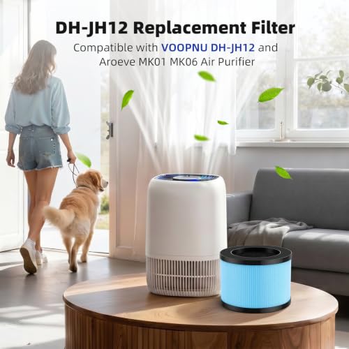 Image of 3 Pack JH12 Replacement Filter for VOOPNU DH‑JH12 Air Purifier, Also Compatible with Aroeve MK01 /MK06