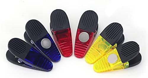 3-1/4" Length Plastic Refrigerator Magnet Clips Set, Multipurpose Clips - Set of 6 (Multi Color) - 1