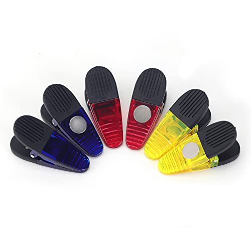 3-1/4" Length Plastic Refrigerator Magnet Clips Sets，Magnet Paper Clips, Snacks Bag Clips，Multipurpose Clips - Set Of 6 (Multi Color) #TOP1
