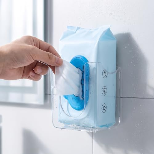 Wall Mounted Wipes Dispenser for Kitchen Bathroom, Suction Cup Mounting — view 5