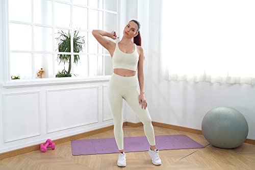 Icyzone High Impact Sports Bras For Women Padded Supportive Strappy Workout Yoga Running Tops (Cream White, Medium) #TOP5