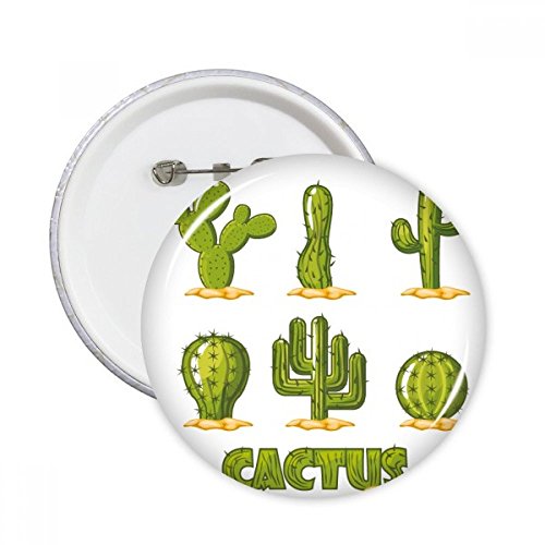 Badge bouton rond Cactus et plantes grasses XL pour vêtement