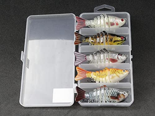 Iscas Artificiais Lambari Articulado 10Cm 5Un + Estojo