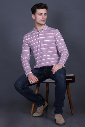 Image of Full Sleeve Polo T Shirt for Men Cotton with Pocket and Collar - Regular Fit Tshirt