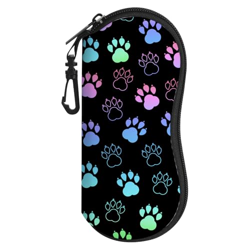 Image of Sunglasses Soft Case, Cute Ultra Light Portable Neoprene Zipper Eyeglass Glasses Case with Belt Clip for Men Women