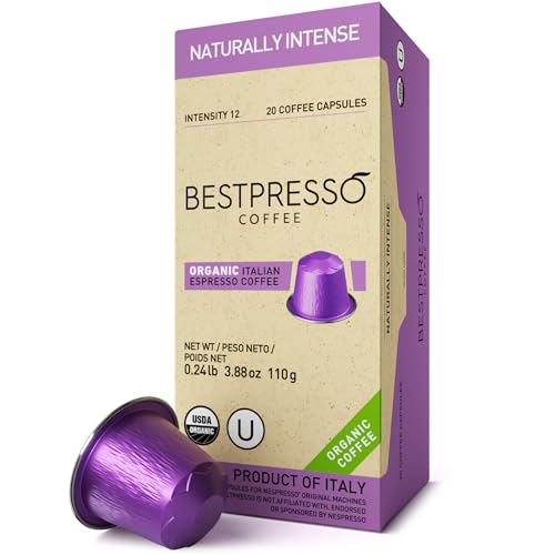 Image of Organic USDA Bestpresso Coffee Aluminum Espresso Pods For Nespresso Original Machine 120 Pack (Naturally Intense)