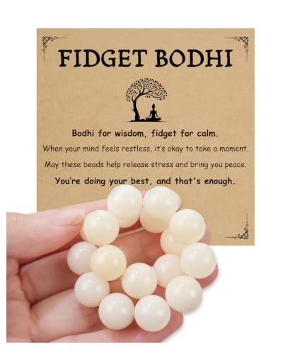 Product Image of the Trinckle Natural Bodhi Fidget Bracelet for Stress Relief, White