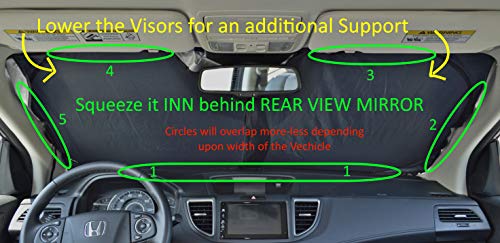 A1+ Car Windshield Sun Shade Car Windshield Cover Front Window Visor Automotive Interior Accessories Protection Screen Shield Cover Blocker Protector Auto Suv Vehicle Retractable Foldable Reflector #TOP7