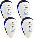 Repelente Ultrasónico de Plagas 4Pack, 2023 Nuevo Electrónico Repelente Mosquitos Insectos Control de Insectos para Interiores Anti Cucarachas,Moscas,Mosquitos,Ratones,Arañas,Roedor