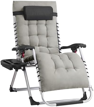 SONGMICS Chaise Longue Pliante, Chaise de Gravité Zéro avec Couss...