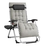 SONGMICS Chaise Longue Pliante, Chaise de Gravité Zéro avec Coussin Amovible, Structure en...