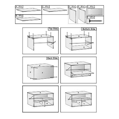 Image of Home Sparkle Printer Stand Shelf with Storage Wood Desk Paper Organzier for Home /Office,Printer Riser, 2 Tire
