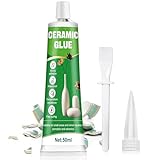 ALLONY Colle Ceramique, Extra Forte Colle Céramique, Colle Céramique, Adhésif Imperméable, Séchage Rapide, Convient pour Porcelaine, Poterie, DIY Artisanat, Transparent, 50ML