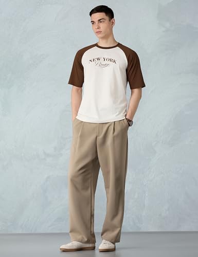Image of Amazon Brand - Symbol Men Ragon Oversized Fit T-Shirt | Half Sleeves | Printed | Available in Plus Size